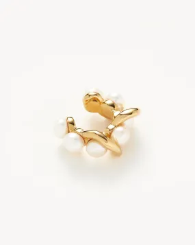 Molten Pearl Twisted Double Ear Cuff