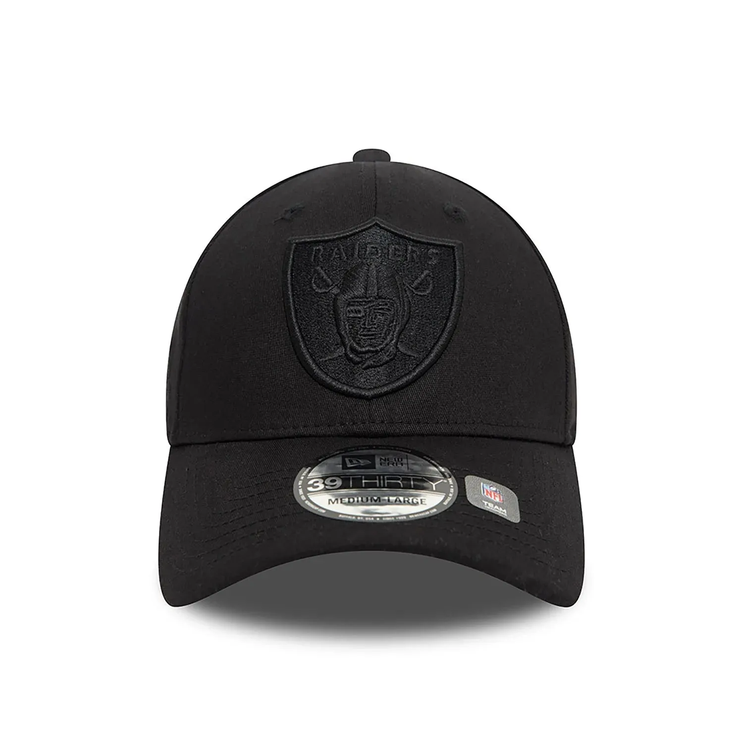 NEW ERA Las Vegas Raiders Monochrome Black 39THIRTY Stretch Fit Cap