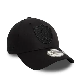 NEW ERA Las Vegas Raiders Monochrome Black 39THIRTY Stretch Fit Cap