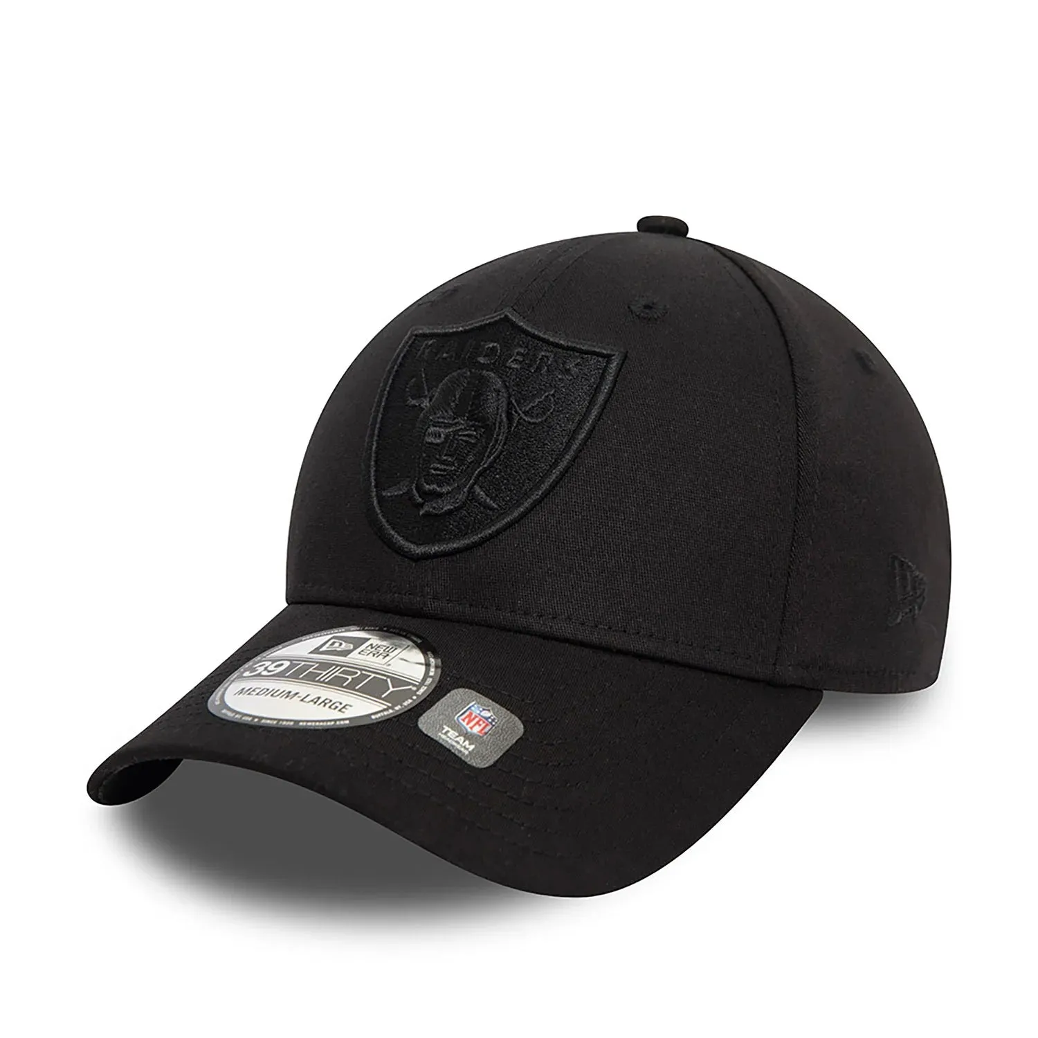 NEW ERA Las Vegas Raiders Monochrome Black 39THIRTY Stretch Fit Cap