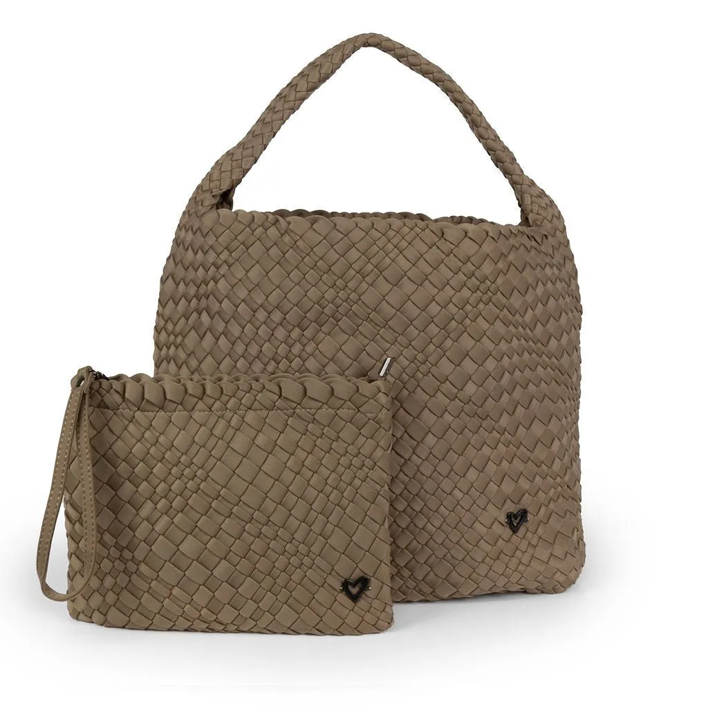 NEW: Langford Woven Hobo Tote - Buff