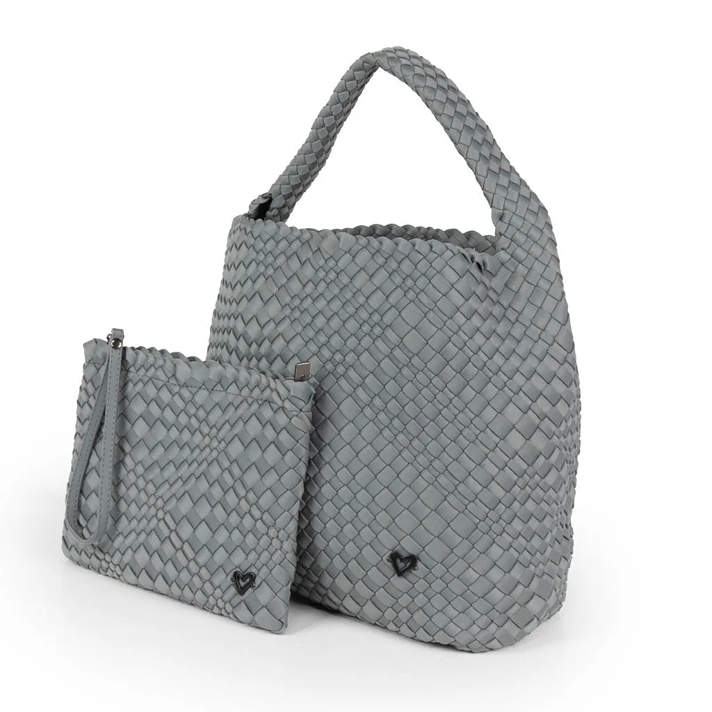 NEW: Langford Woven Hobo Tote - Slate