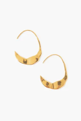 Petite Gold Crescent Moon Hoops