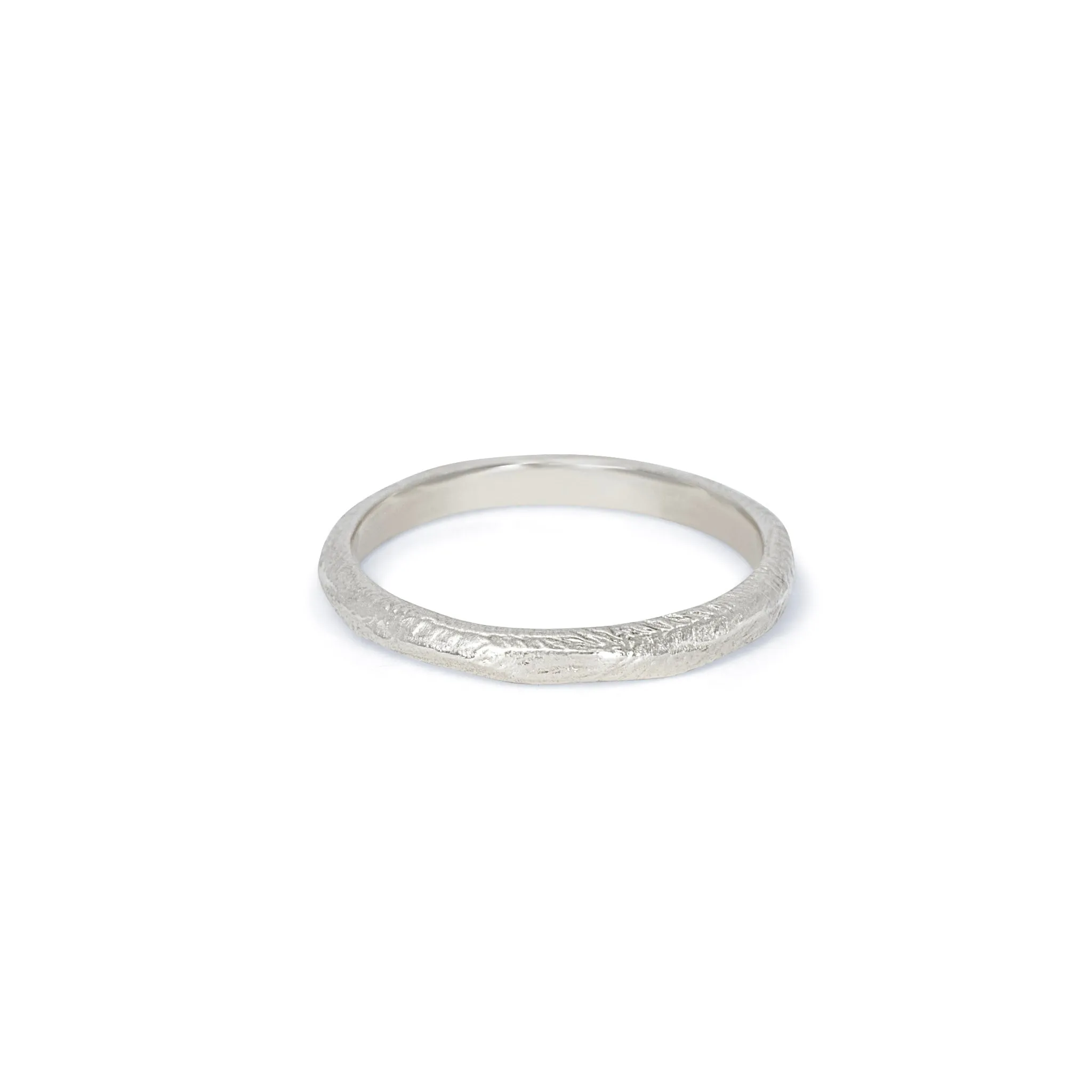 Platinum Carved Wedding Band 2mm