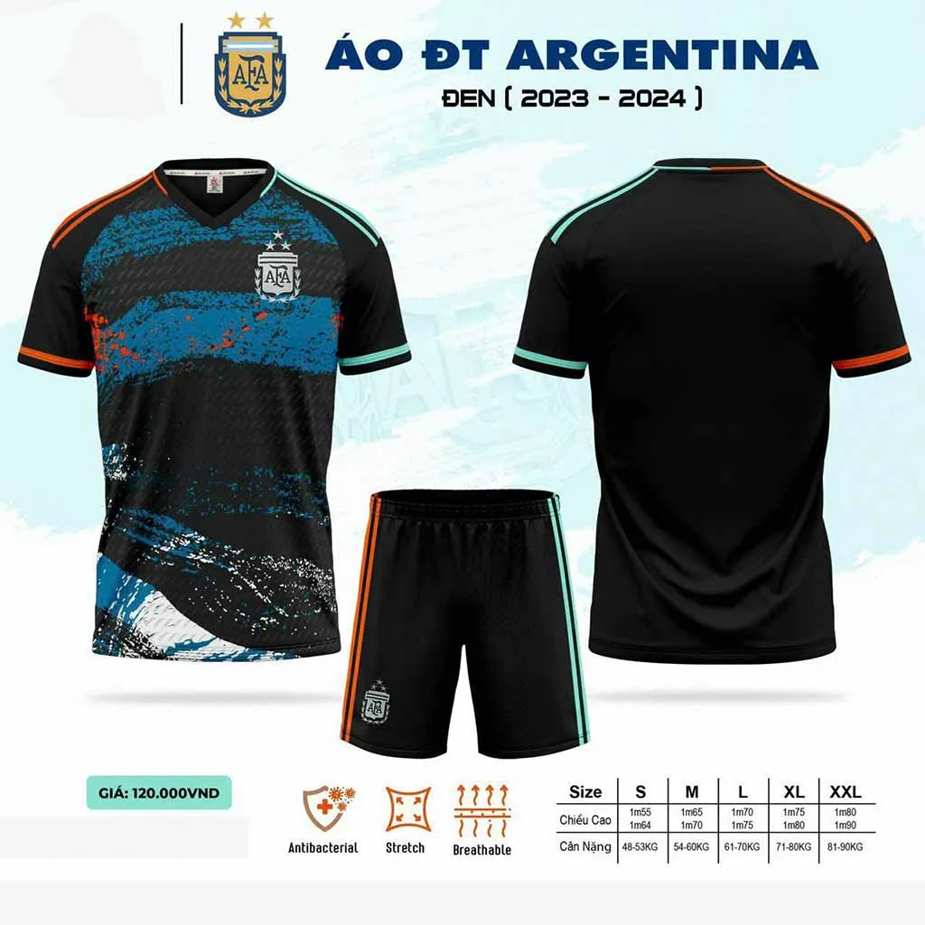 Quần áo bóng đá đội tuyển Achen Argentina 2023-24 thun lạnh DK - Tím / S Tím S