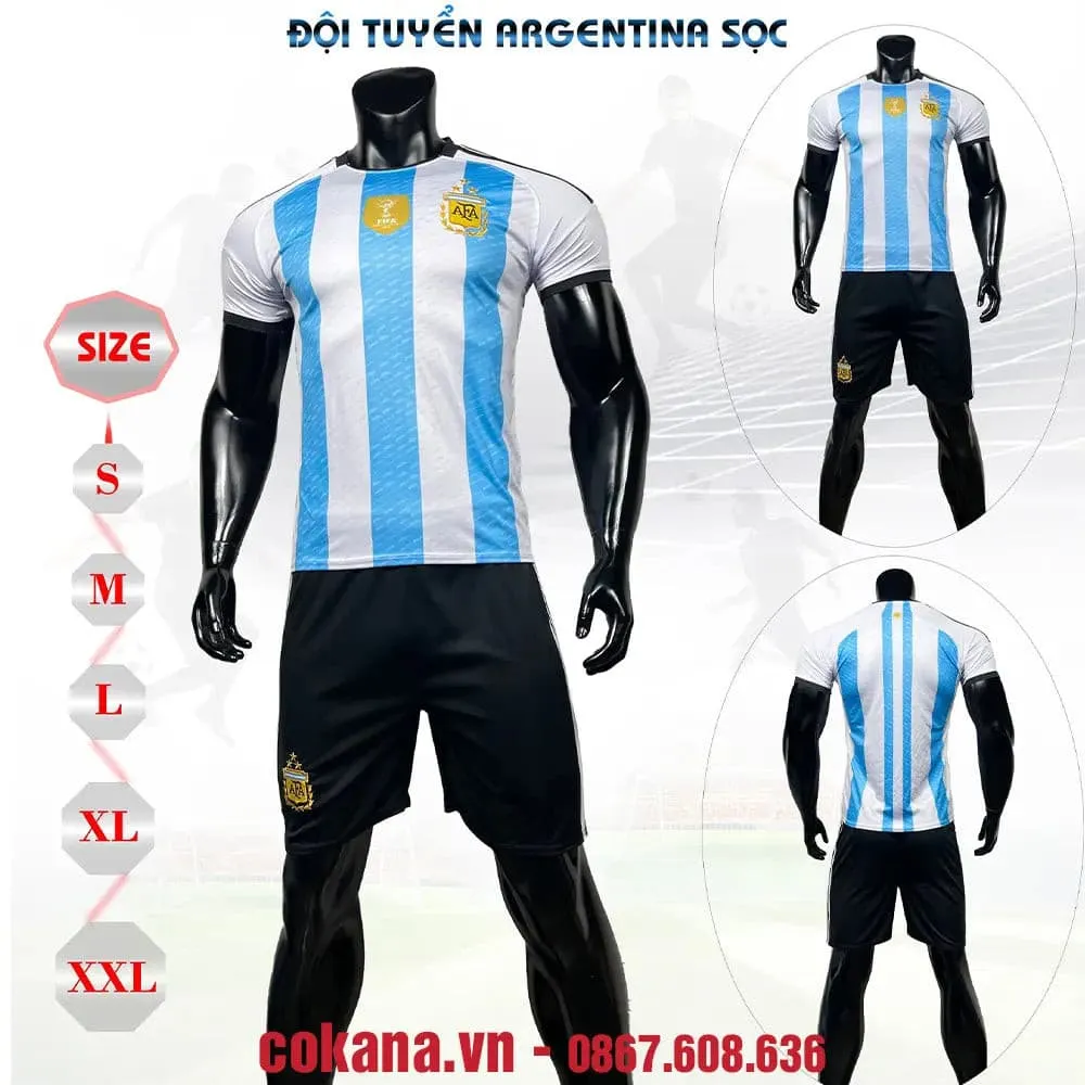 Quần áo bóng đá đội tuyển Achen Argentina 2023-24 thun lạnh DK - Tím / S Tím S