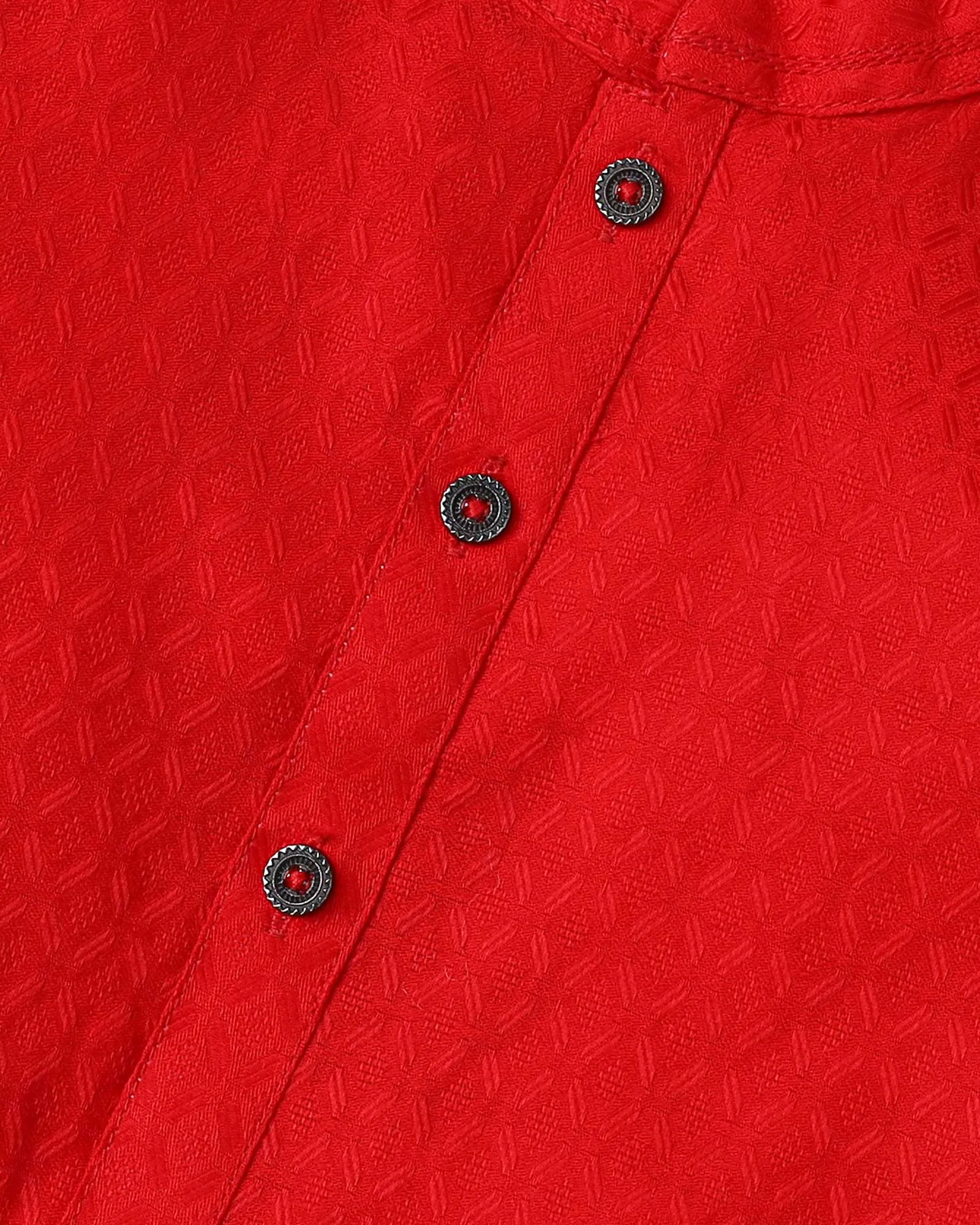 Red Jacquard Kurta