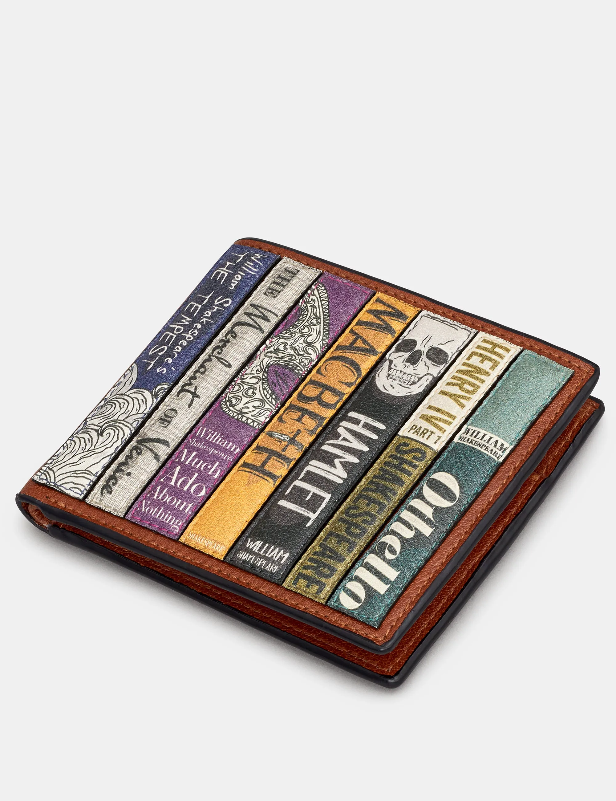 Shakespeare Bookworm Brown Leather Wallet