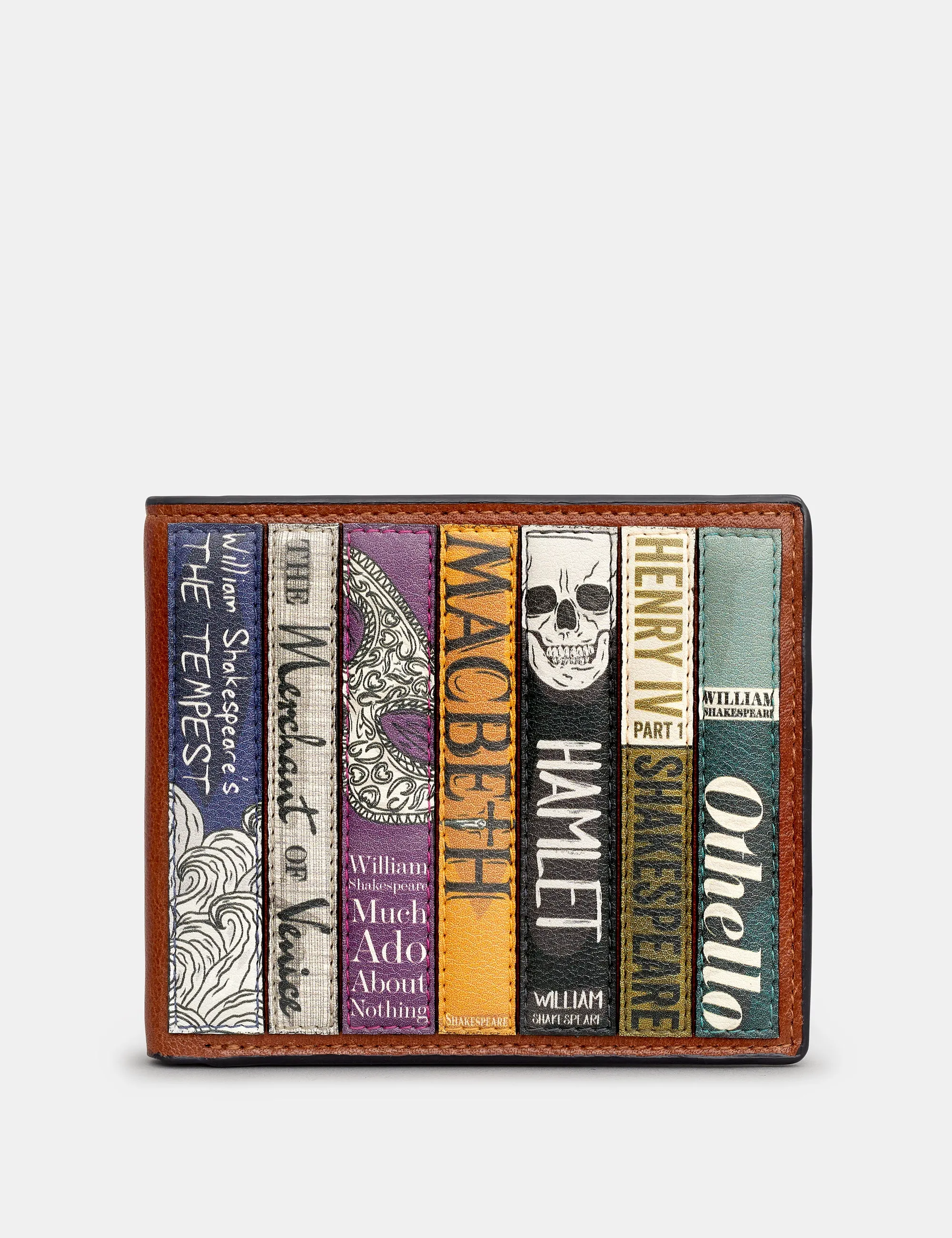 Shakespeare Bookworm Brown Leather Wallet