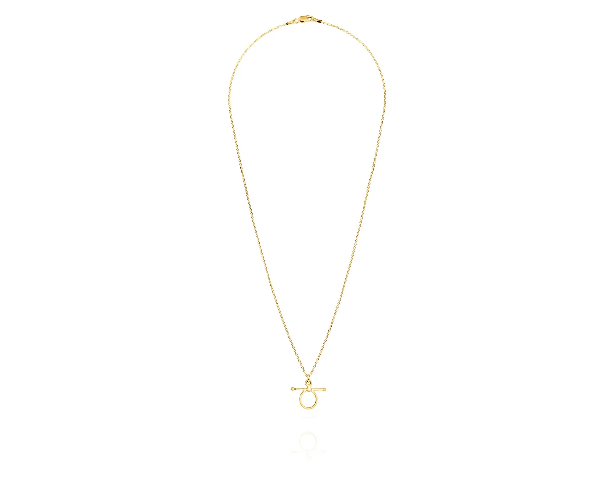 Small Fulmer Bit Charm Necklace | Gold