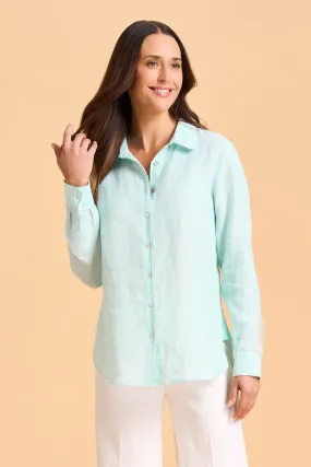 Stripe Linen Shirt - Mint Stripe