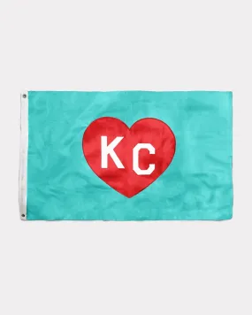 Teal & Red KC Heart Flag