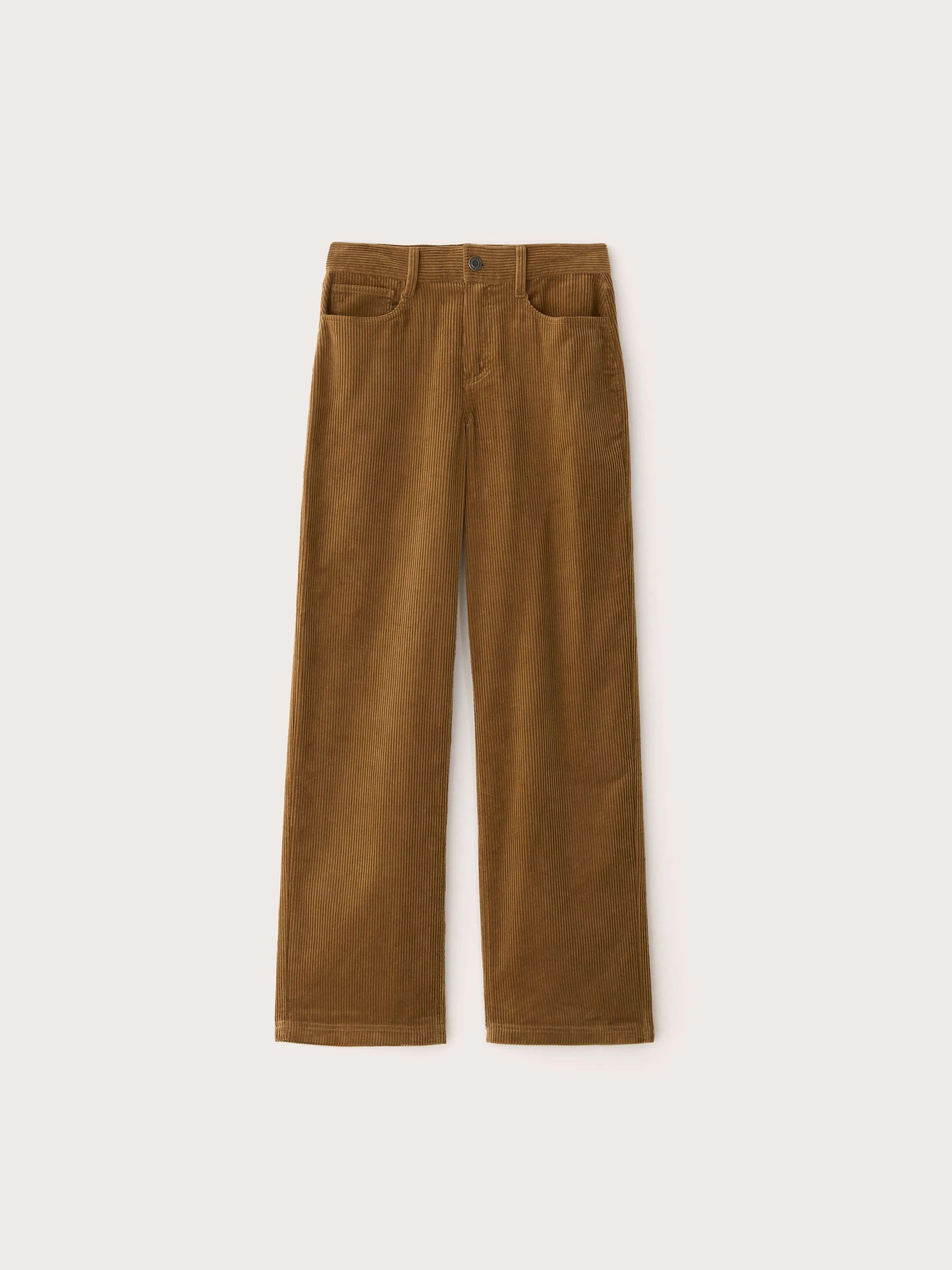 The Annie Straight Corduroy Pant in Amber Brown