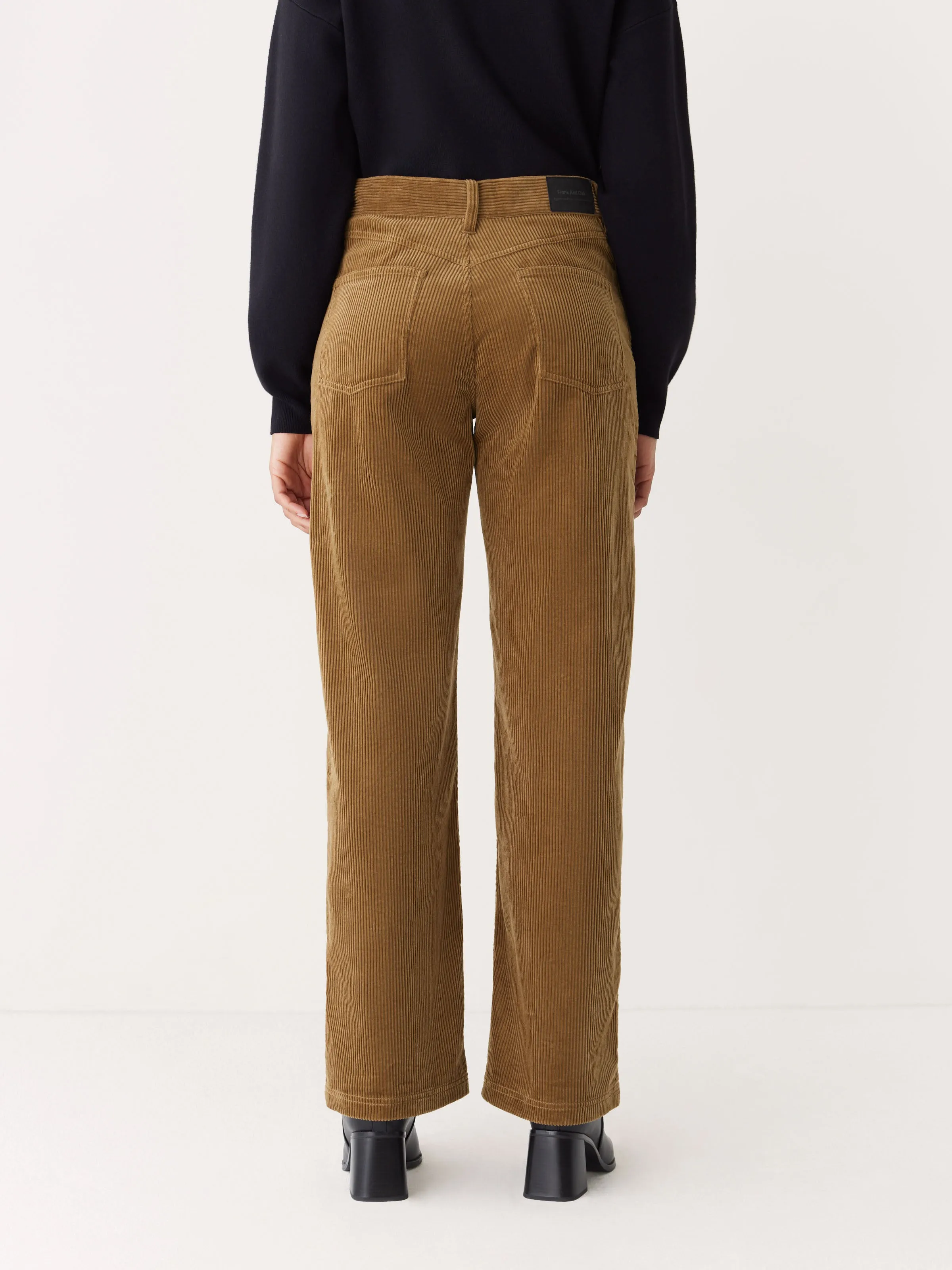 The Annie Straight Corduroy Pant in Amber Brown