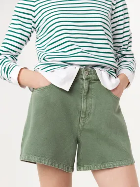 The Courtney Loose Denim Short in Sage Green