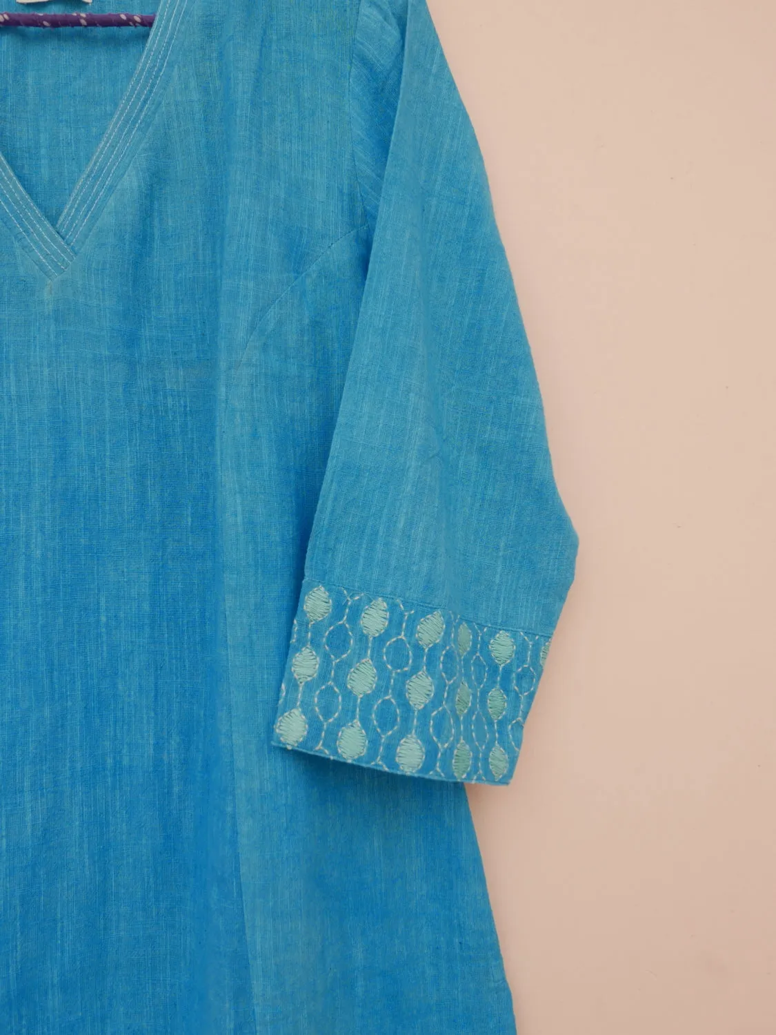 Turquoise Embroidered Kurta