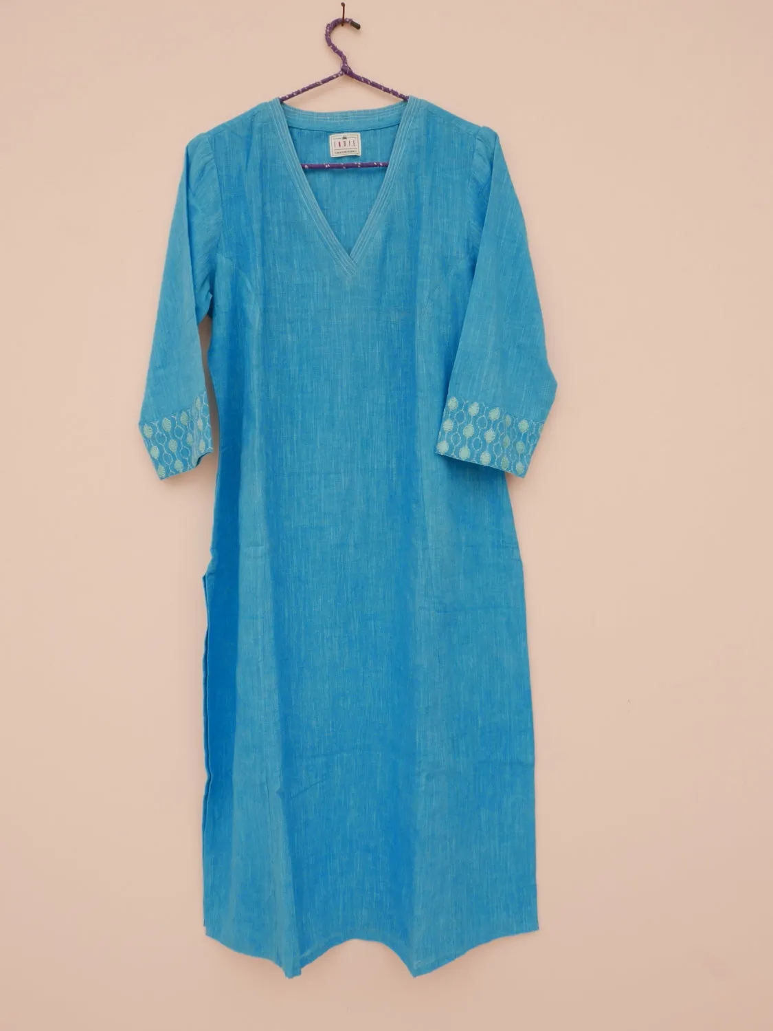 Turquoise Embroidered Kurta