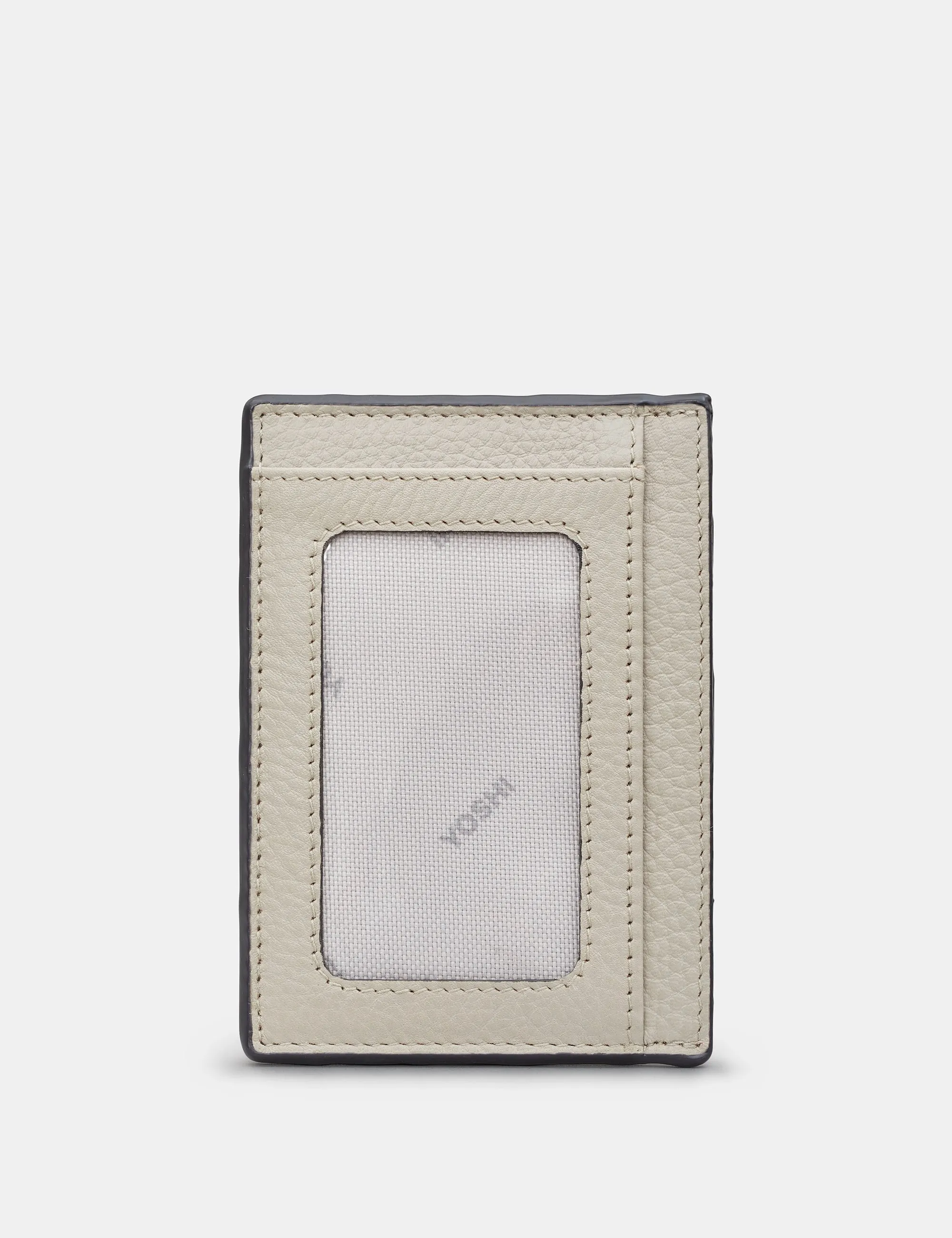 Warm Grey Leather Card Holder With ID Window